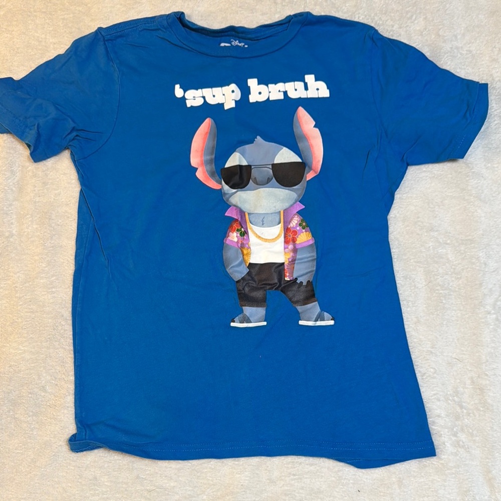 Blue Graphic T-Shirt with Stitch